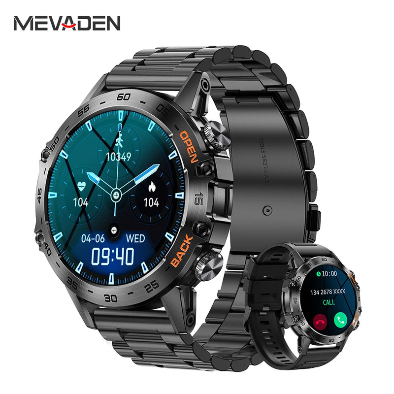 Smartwatch MEVADEN " Aço 1.39 Polegadas, Chamada via Bluetooth, Esportivo, À Prova D'Água IP67